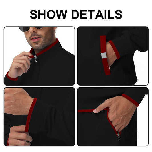 Men'S Tracksuits Sweatsuits for Men Set Track Suits 2 Piece Casual Athletic Jogging Warm up Full Zip Sweat Suits Black L