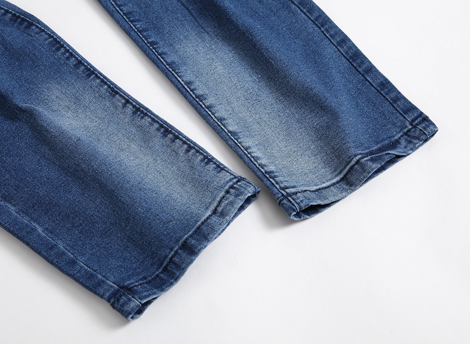 Multi-holes, Blue Elastic Men's Jeans Slim-fitting Small Straight VibeFlex Sports