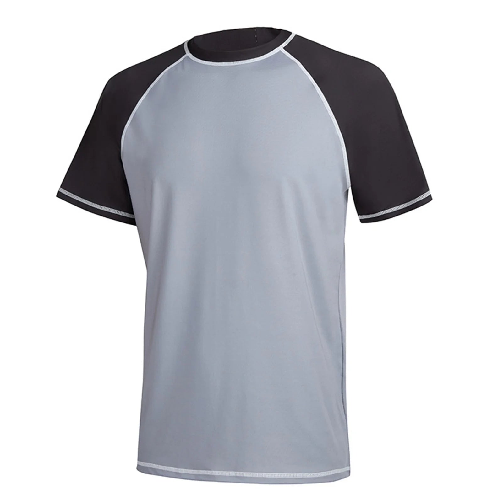 Surfing Shirts for Men Summer Men'S Fashion Trend Solid Short Sleeve Surfing Set Swimming Sun Clothing Men'S Rash Guard Shirts Mens Shirts Dark Gray XL