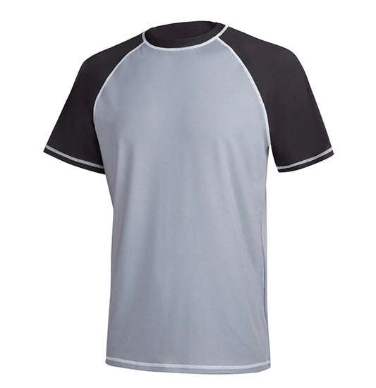 Surfing Shirts for Men Summer Men'S Fashion Trend Solid Short Sleeve Surfing Set Swimming Sun Clothing Men'S Rash Guard Shirts Mens Shirts Dark Gray XL