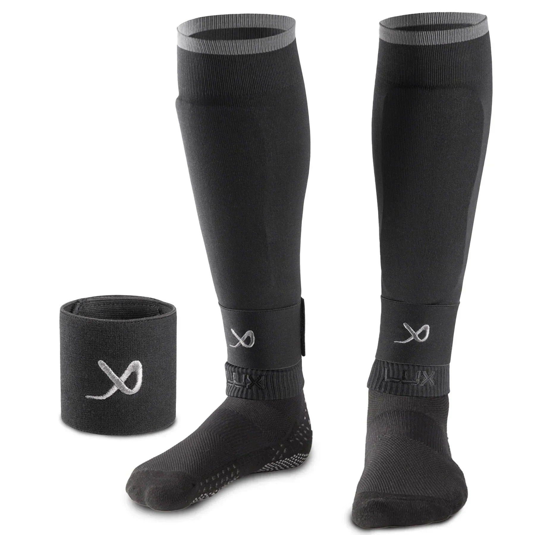 Football Sleeves - Black - LUX - Black / Large LUX Sports