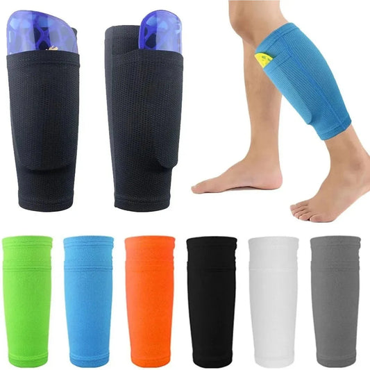 Shin Guards Soccer Football Canilleras Support Sock Nylon Leg Sleeves Shin Protector With Pocket Soccer Gear щитки футбольные 🌴 VibeFlex Sports