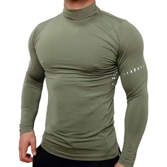 Compression Shirts Men's Fitness Workout Long Sleeve T-shirt Gym Training Tops Muscle Tees 🌴 VibeFlex Sports