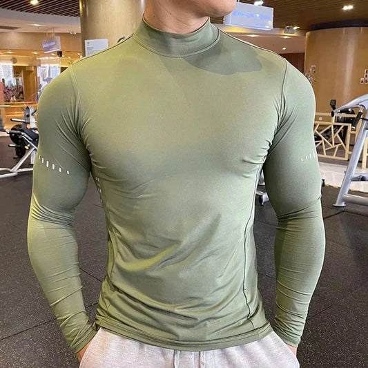 Compression Shirts Men's Fitness Workout Long Sleeve T-shirt Gym Training Tops Muscle Tees 🌴 VibeFlex Sports