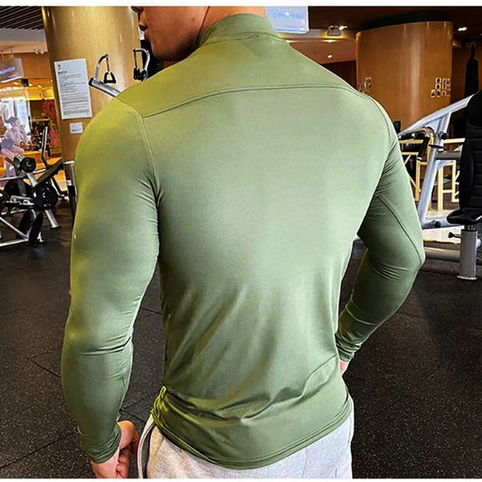 Compression Shirts Men's Fitness Workout Long Sleeve T-shirt Gym Training Tops Muscle Tees 🌴 VibeFlex Sports