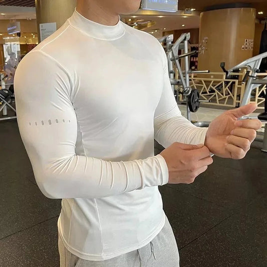 Compression Shirts Men's Fitness Workout Long Sleeve T-shirt Gym Training Tops Muscle Tees 🌴