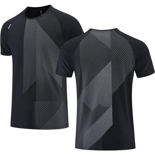 Quick Dry Men Running T-shirt Fitness Sports Top Gym Training Shirt Breathable Jogging Casual Sportswear 🌴