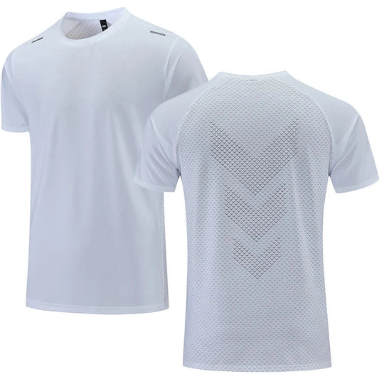 Quick Dry Men Running T-shirt Fitness Sports Top Gym Training Shirt Breathable Jogging Casual Sportswear 🌴
