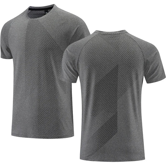 Quick Dry Men Running T-shirt Fitness Sports Top Gym Training Shirt Breathable Jogging Casual Sportswear 🌴