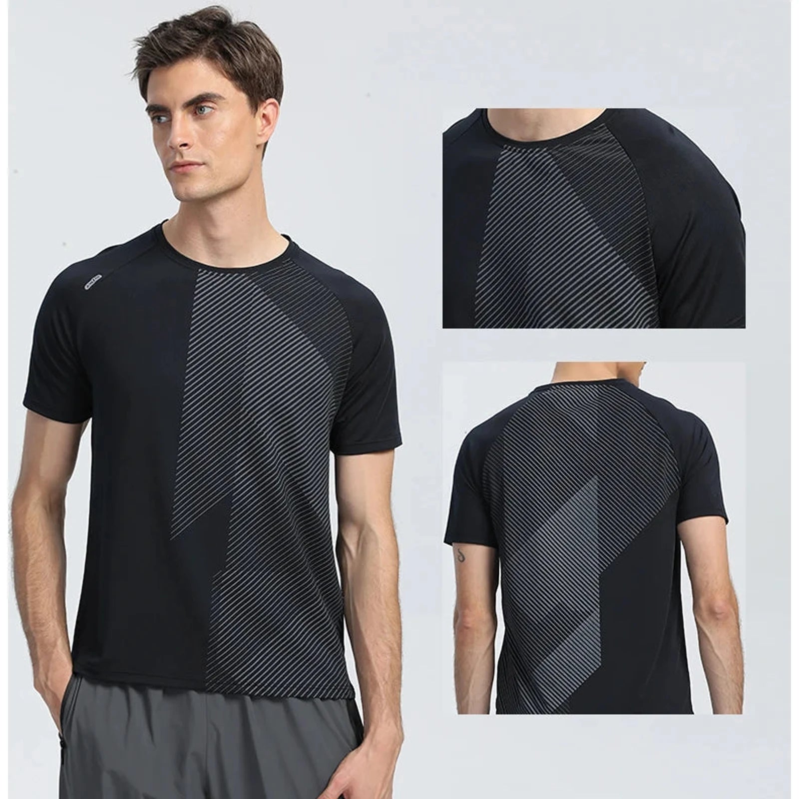 Quick Dry Men Running T-shirt Fitness Sports Top Gym Training Shirt Breathable Jogging Casual Sportswear 🌴 VibeFlex Sports