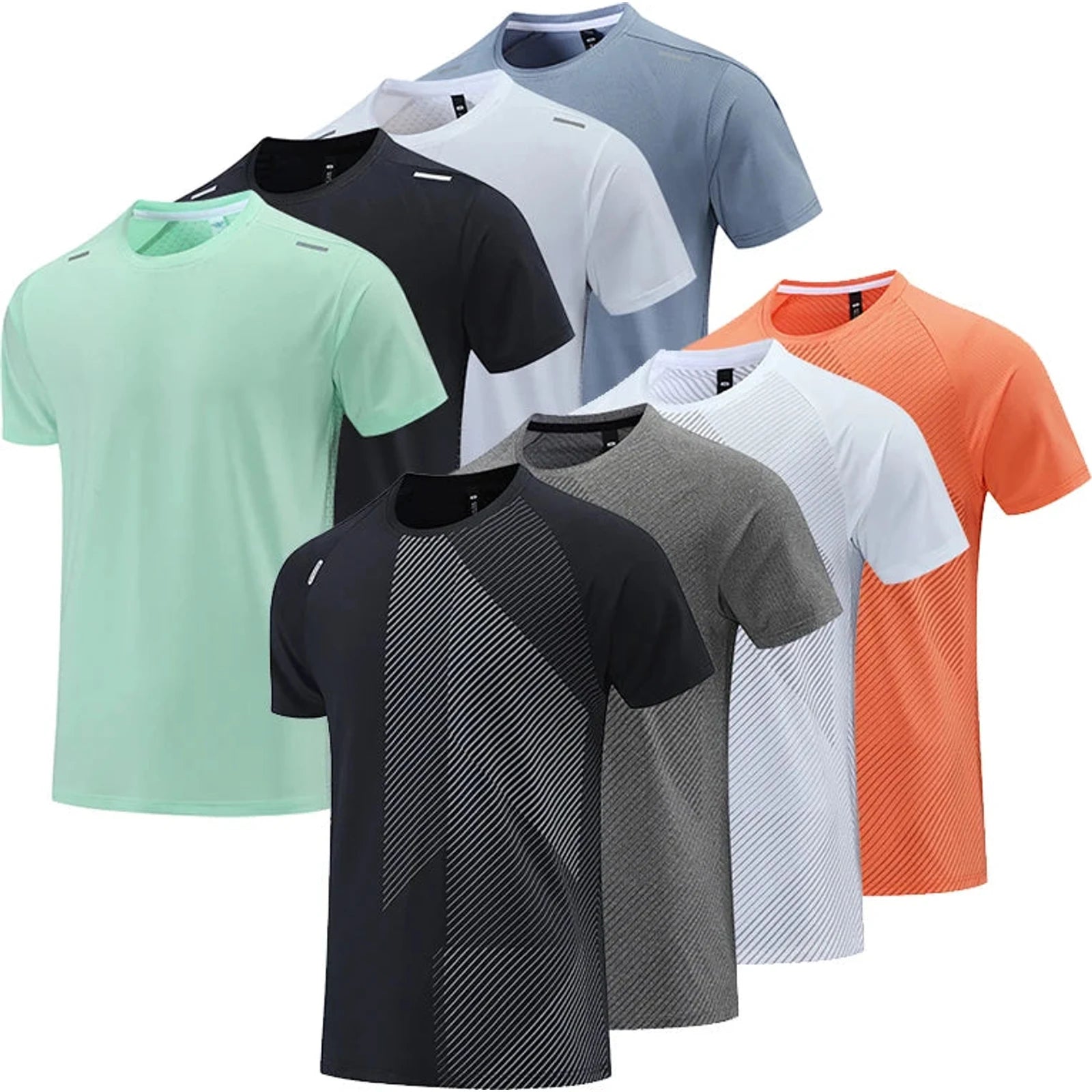 Quick Dry Men Running T-shirt Fitness Sports Top Gym Training Shirt Breathable Jogging Casual Sportswear 🌴 VibeFlex Sports