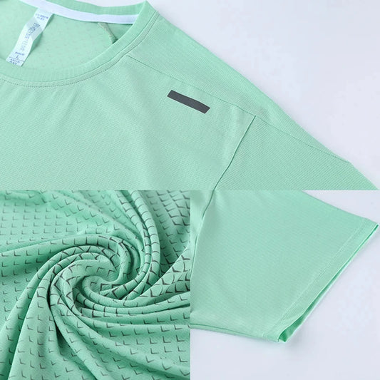 Quick Dry Men Running T-shirt Fitness Sports Top Gym Training Shirt Breathable Jogging Casual Sportswear 🌴 VibeFlex Sports