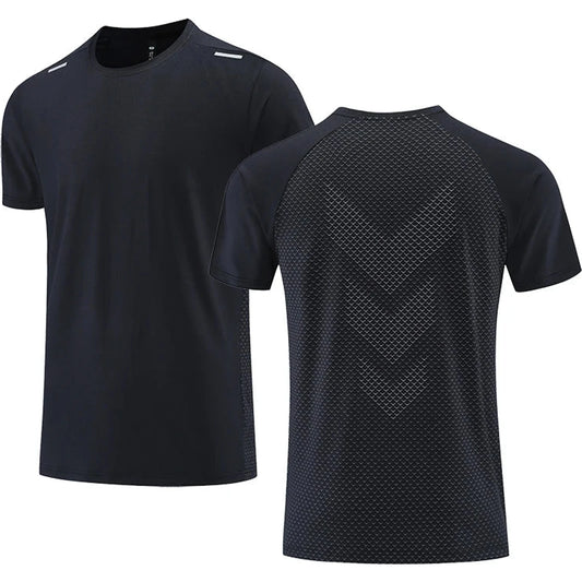 Quick Dry Men Running T-shirt Fitness Sports Top Gym Training Shirt Breathable Jogging Casual Sportswear 🌴