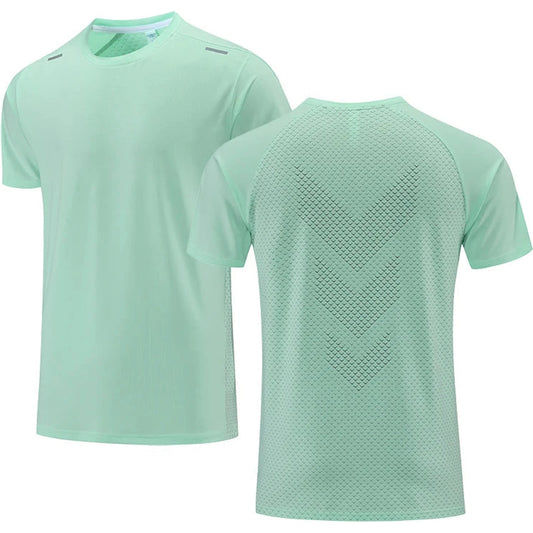 Quick Dry Men Running T-shirt Fitness Sports Top Gym Training Shirt Breathable Jogging Casual Sportswear 🌴