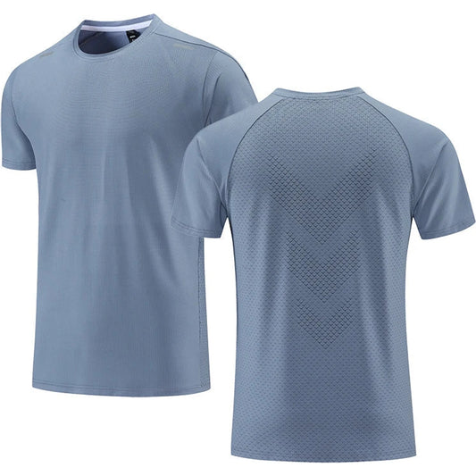 Quick Dry Men Running T-shirt Fitness Sports Top Gym Training Shirt Breathable Jogging Casual Sportswear 🌴
