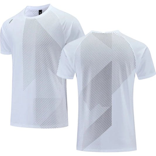 Quick Dry Men Running T-shirt Fitness Sports Top Gym Training Shirt Breathable Jogging Casual Sportswear 🌴