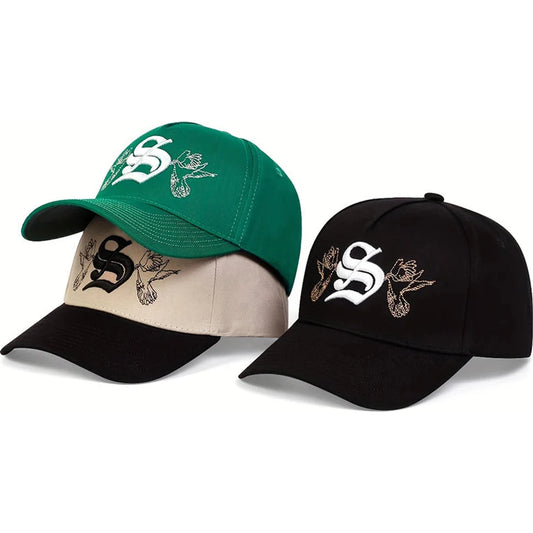 Fashion S Letter Embroidery Baseball Cap Cotton Snapback Hat Unisex Hip Hop Trucker Caps Men Women Outdoor Sun Hats Gorras 🌴 VibeFlex Sports