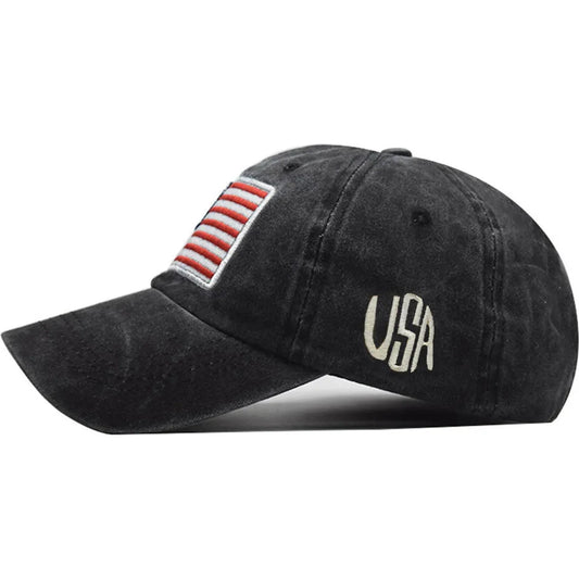 Women Baseball Cap Summer Denim Hats Men Spring Usa Letter Flag Embroidery Baseball Hats Cotton Outdoor Vintage Visor Casual Cap 🌴