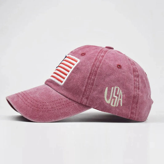 Women Baseball Cap Summer Denim Hats Men Spring Usa Letter Flag Embroidery Baseball Hats Cotton Outdoor Vintage Visor Casual Cap 🌴