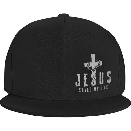 Christian Jesus Saved My Life Cross Snapback Hats For Men Baseball Cap Adjustable Flat Bill Trucker Dad Gift,husband,boy Friend 🌴 VibeFlex Sports