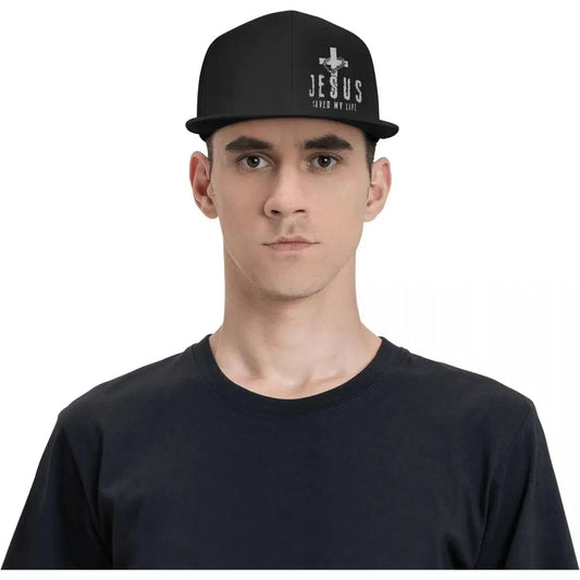 Christian Jesus Saved My Life Cross Snapback Hats For Men Baseball Cap Adjustable Flat Bill Trucker Dad Gift,husband,boy Friend 🌴 VibeFlex Sports