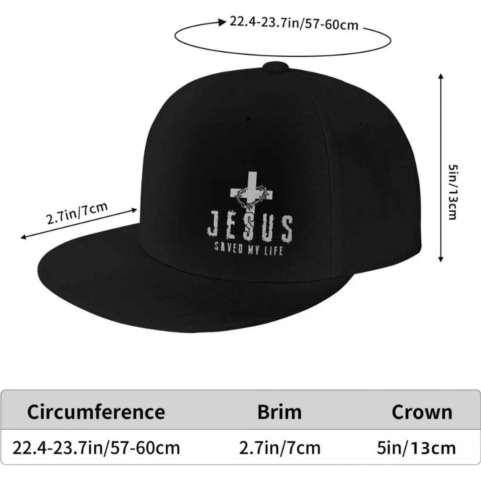 Christian Jesus Saved My Life Cross Snapback Hats For Men Baseball Cap Adjustable Flat Bill Trucker Dad Gift,husband,boy Friend 🌴 VibeFlex Sports