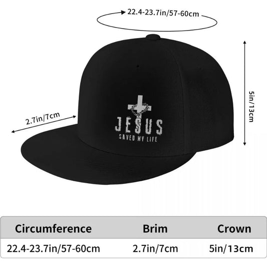 Christian Jesus Saved My Life Cross Snapback Hats For Men Baseball Cap Adjustable Flat Bill Trucker Dad Gift,husband,boy Friend 🌴 VibeFlex Sports