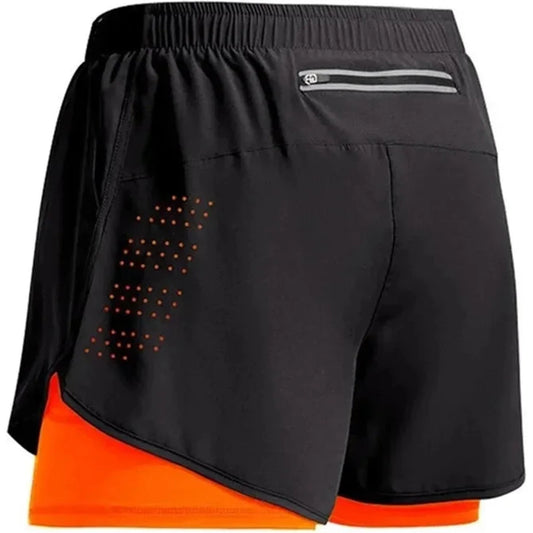 Men's Fitness Training Shorts Summer 2 In 1 Quick Dry 🌴 VibeFlex Sports