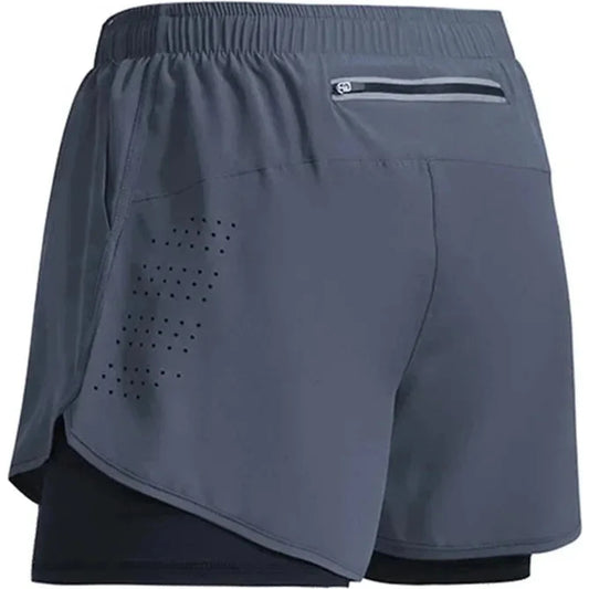 Men's Fitness Training Shorts Summer 2 In 1 Quick Dry 🌴