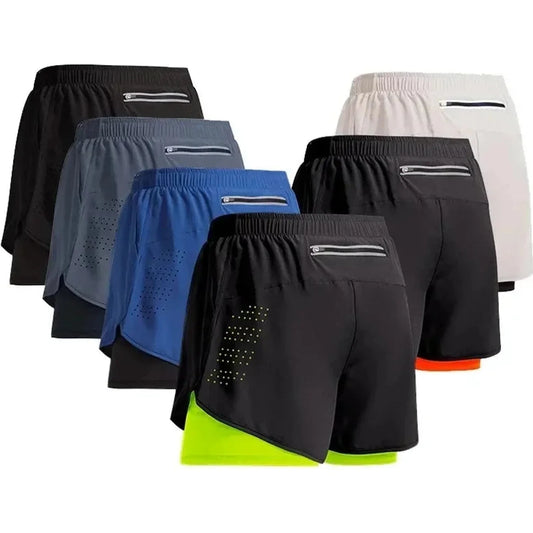 Men's Fitness Training Shorts Summer 2 In 1 Quick Dry 🌴