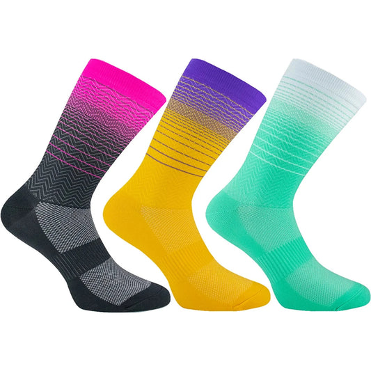 Professional Sports Cycling Bike Women Socks Men 2023 Breathable Road Bicycle Socks Outdoor Racing Socks 4 Colors 🌴 VibeFlex Sports