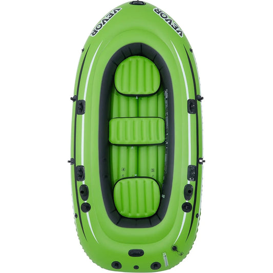 Vevor Inflatable Boat, 5-person Inflatable Fishing Boat, Strong Pvc Portable Boat Raft Kayak, 45.6 Aluminum Oars, High-output Pump, Fishing Rod Holders, And 2 Seats, 1100 Lb Capacity For Adults, Kids 🌴 VibeFlex Sports