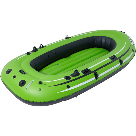Vevor Inflatable Boat, 5-person Inflatable Fishing Boat, Strong Pvc Portable Boat Raft Kayak, 45.6 Aluminum Oars, High-output Pump, Fishing Rod Holders, And 2 Seats, 1100 Lb Capacity For Adults, Kids 🌴 VibeFlex Sports