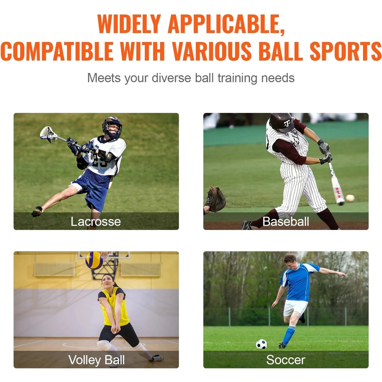 Vevor Lacrosse Rebounder For Backyard, 4x7 Ft Volleyball Bounce Back Net, Pitchback Throwback Baseball Softball Return Training Screen, Adjustable Angle Shooting Practice Training Wall With Target 🌴 VibeFlex Sports