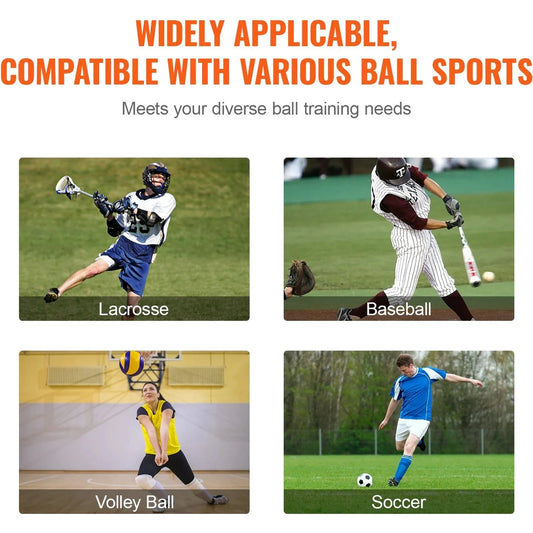 Vevor Lacrosse Rebounder For Backyard, 4x7 Ft Volleyball Bounce Back Net, Pitchback Throwback Baseball Softball Return Training Screen, Adjustable Angle Shooting Practice Training Wall With Target 🌴 VibeFlex Sports