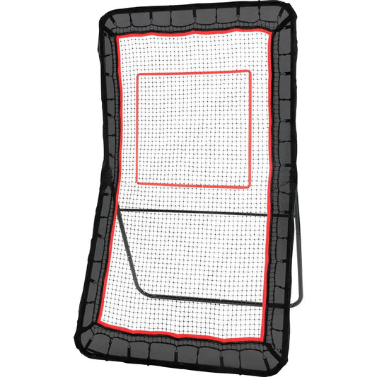Vevor Lacrosse Rebounder For Backyard, 4x7 Ft Volleyball Bounce Back Net, Pitchback Throwback Baseball Softball Return Training Screen, Adjustable Angle Shooting Practice Training Wall With Target 🌴 VibeFlex Sports