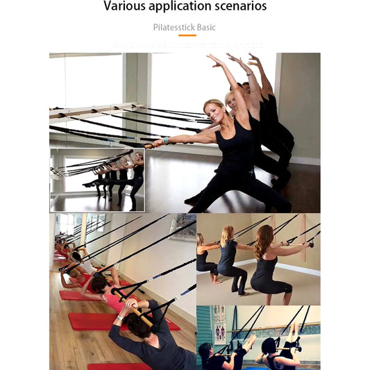 Pilates Stick Yoga Pilates Bar Barre Basic Kit Exercise Resistance Bands 🌴