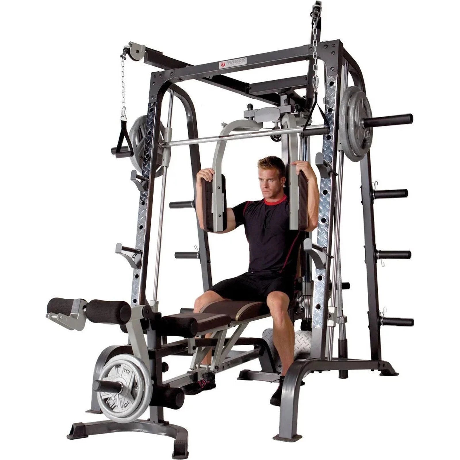 Diamond Elite Olympic Smith Cage Machine, Plate Loaded Home Gym Total Body Workout Machine (Md-9010g) 🌴 VibeFlex Sports