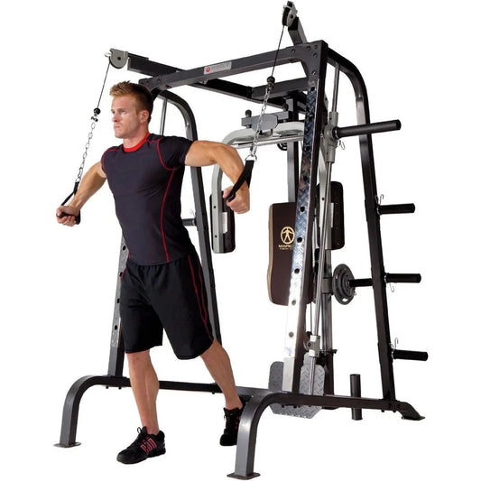 Diamond Elite Olympic Smith Cage Machine, Plate Loaded Home Gym Total Body Workout Machine (Md-9010g) 🌴 VibeFlex Sports