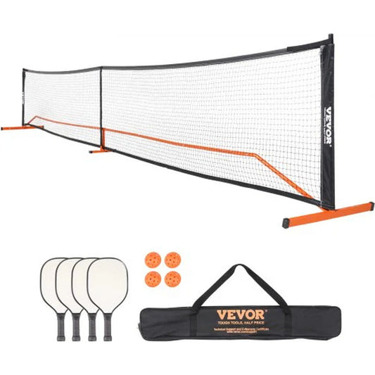Vevor Pickleball Net Set, 22ft Regulation Size Portable Pickleball System With Carrying Bag & Balls & Paddles, Weather Resistant Steady Metal Frame & Strong Pe Net, For Outdoor Backyard Driveway 🌴 VibeFlex Sports