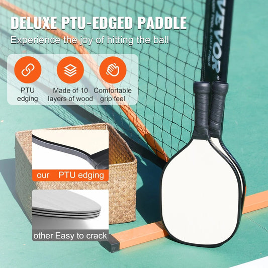 Vevor Pickleball Net Set, 22ft Regulation Size Portable Pickleball System With Carrying Bag & Balls & Paddles, Weather Resistant Steady Metal Frame & Strong Pe Net, For Outdoor Backyard Driveway 🌴 VibeFlex Sports