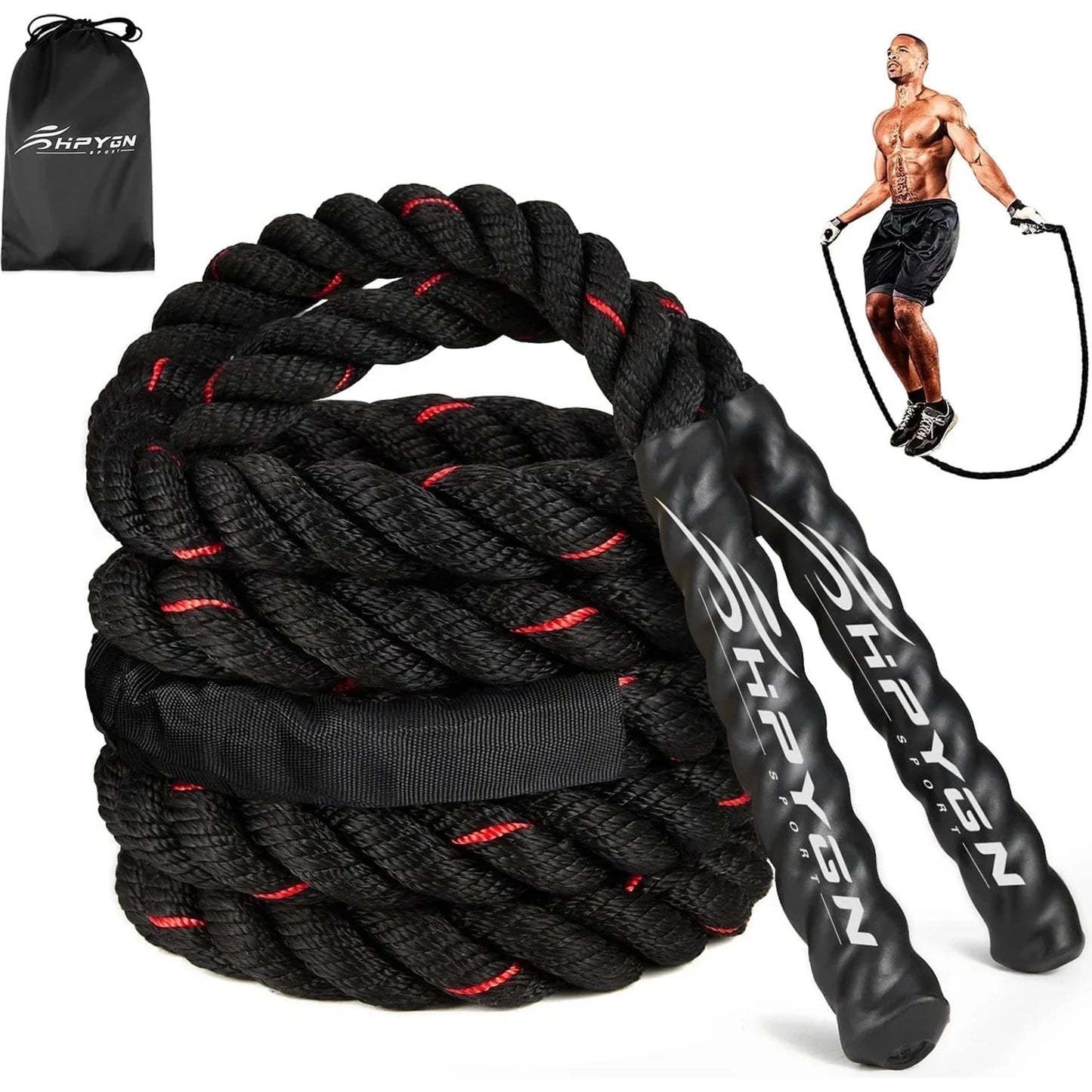 Weighted Jump Ropes For Men Women, 2.8lb 3.8lb 5lb Heavy Skipping Rope For Exercise, Adult Jumpropes For Home Workout, Total Body Workout Equipment 🌴 VibeFlex Sports