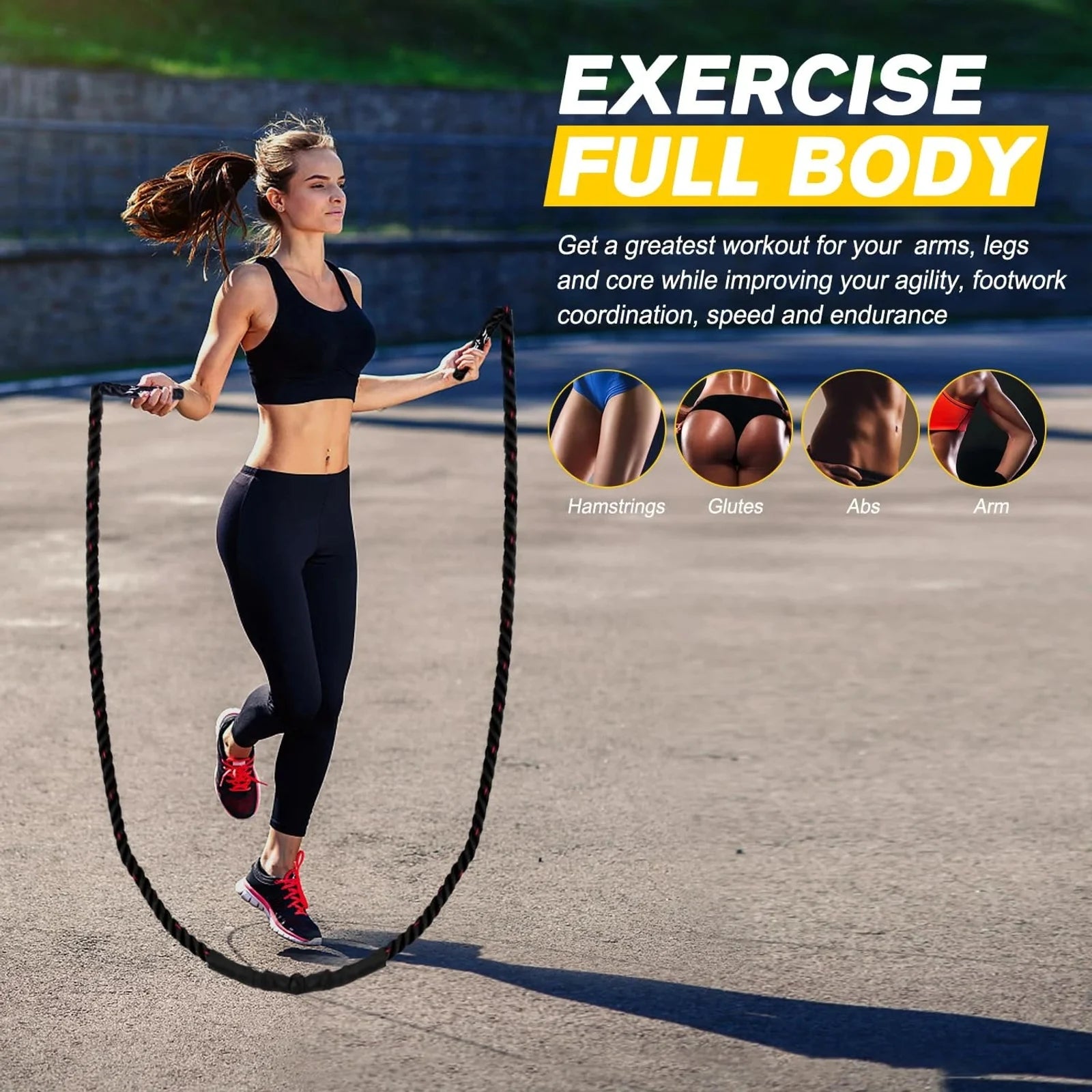 Weighted Jump Ropes For Men Women, 2.8lb 3.8lb 5lb Heavy Skipping Rope For Exercise, Adult Jumpropes For Home Workout, Total Body Workout Equipment 🌴 VibeFlex Sports
