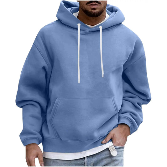 Hoodie For Men Big And Tall,men Casual Overiszed Hoodies Round Neck With Pocket Pullover Long Sleeve Tops Sweatshirt 🌴 VibeFlex Sports