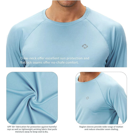 Men's Rash Guard Shirts Swim Shirts Upf 50+ Uv Sun Protection Long Sleeve Shirts Lightweight Quick Dry 🌴 VibeFlex Sports
