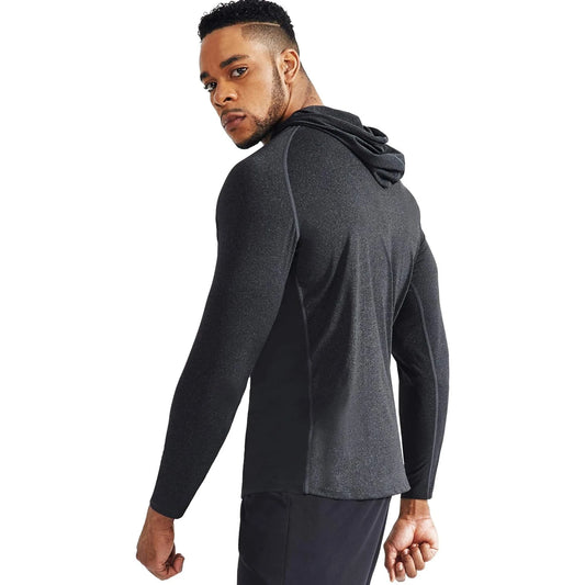Men's Dry Fit Athletic Shirt Workout Running Long Sleeve Shirts With Hoods 🌴