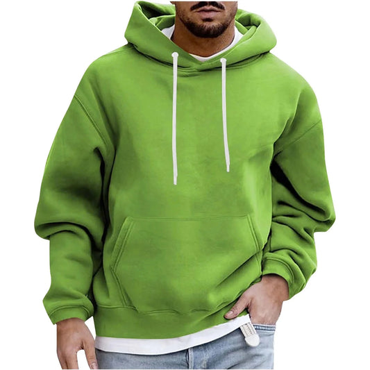 Hoodie For Men Big And Tall,men Casual Overiszed Hoodies Round Neck With Pocket Pullover Long Sleeve Tops Sweatshirt 🌴 VibeFlex Sports