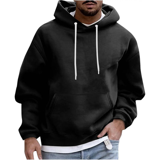 Hoodie For Men Big And Tall,men Casual Overiszed Hoodies Round Neck With Pocket Pullover Long Sleeve Tops Sweatshirt 🌴 VibeFlex Sports