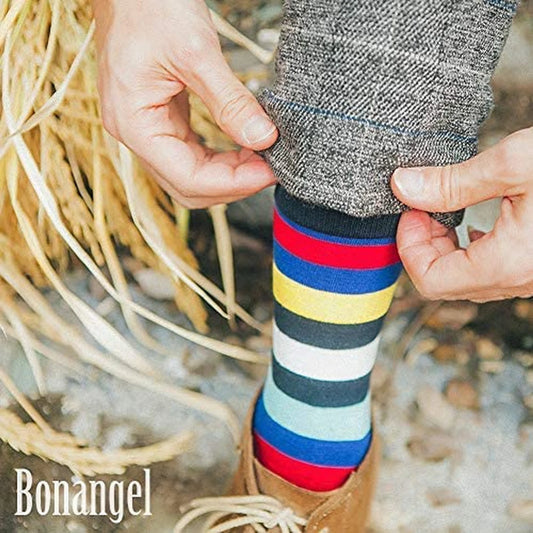 Mens Dress Socks Fun Funny Colorful Crazy Crew Dress Socks For Men 9-12 🌴 VibeFlex Sports