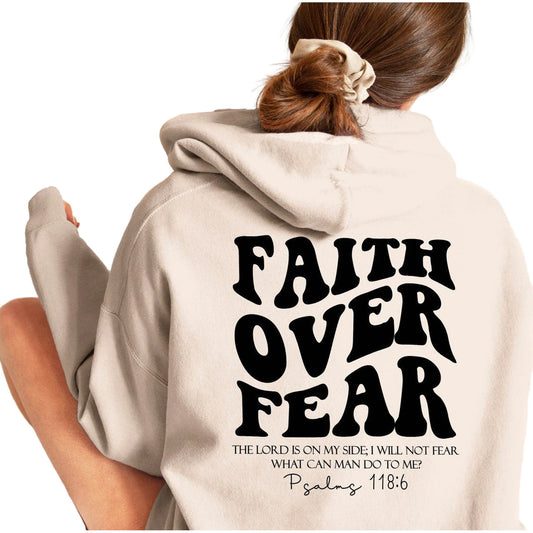 Faith Over Fear Sweatshirt,christian Shirt,bible Verse Hoodi 🌴 VibeFlex Sports